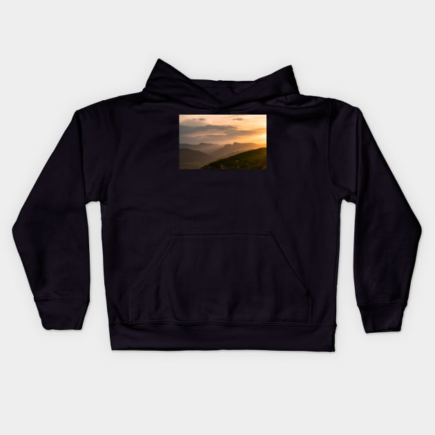 Langdales Summer Sunset Kids Hoodie by jldunbar